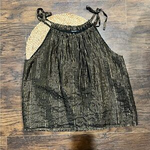 Madewell shimmer black and gold top